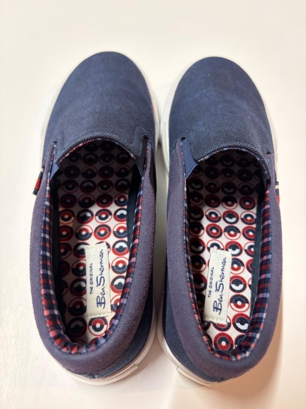 Ben Sherman Navy Slip On Sneakers Canvas Casual Shoes Boys Youth Size 4 - Picture 4 of 8